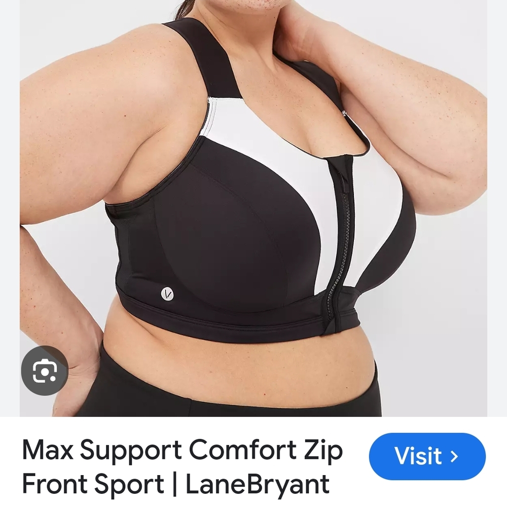 Lane Bryant Black and White Sport Bra